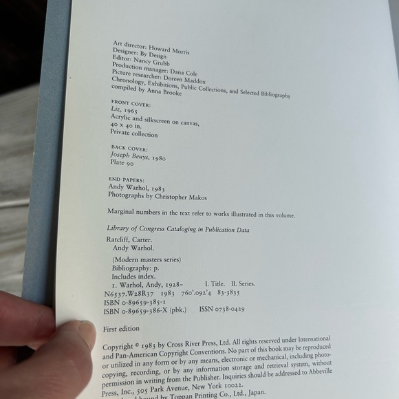 Rare First Edition 1983 Warhol by Carter Ratcliff, Abbeville Modern Masters. - Picture 2 of 10